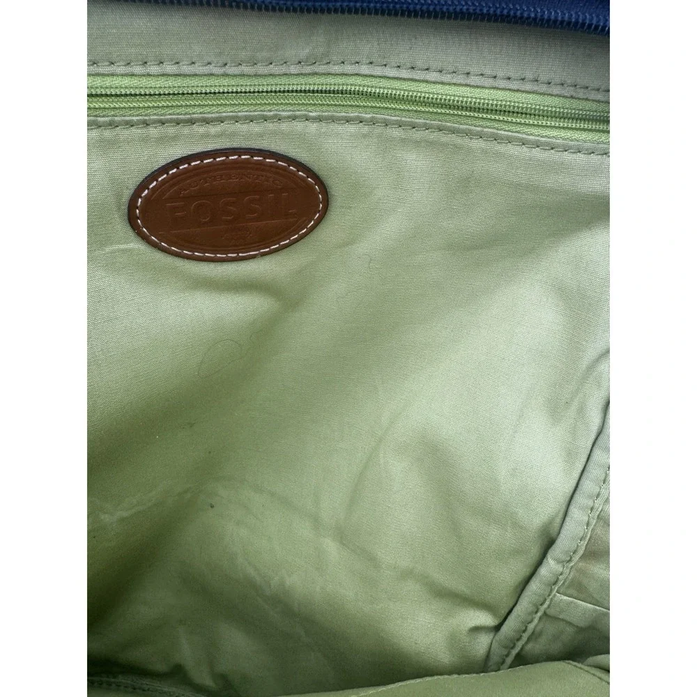 FOSSIL Large Backpack Campus Navy Multicolor Animal Print Coated Canvas GC PT2